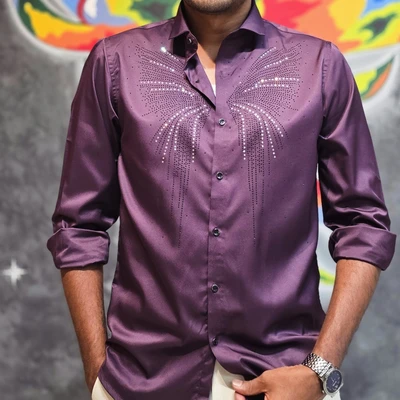 Stonework BW Shirt - Purple