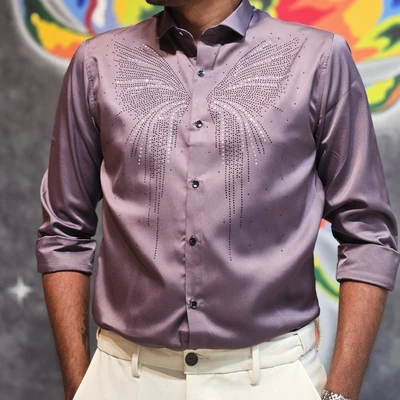 Stonework BW Shirt - L Purple