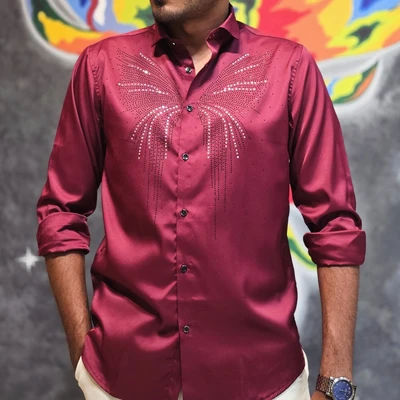 Stonework BW Shirt - Maroon