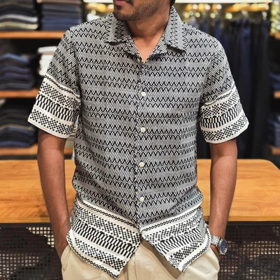 Designer HS shirt - Zigzag BW