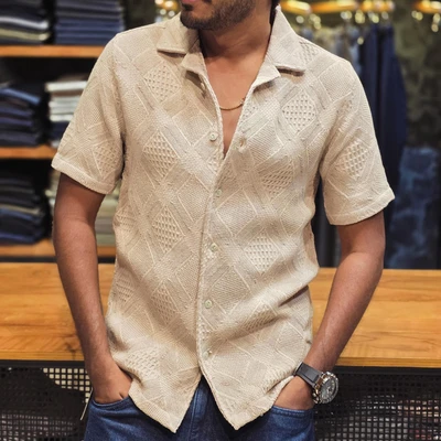 Designer HS shirt - Embosed Beige