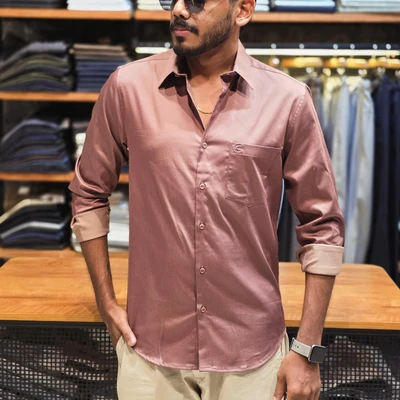 Cotton Satin Shirt - Copper